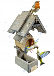 Szary Karmnik Dla Ptaków 2w1 Masełko w Zestawie ( K208 SN )