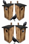 4 Budki Skrzynki Lęgowe dla Większych Ptaków Miejsce Gniazdowania Szpak, Dudek, Kawka(BLK1 OPAL x4)