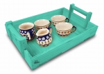 Drewniana Kuchenna Taca Prostokątna z Uchwytami 40x28cm Tacka z Drewna TAC1 MR 