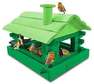 Karmnik Duży Karmniczek Drewniany Prosty na Pokarm dla Sikorek Domek Schronienie Karmniki dla Ptaków Dzikich K182a K ZZ