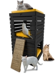 Schronienie dla kotów rasy persa korata siames ragdoll japones bobtail 3 legowiska z poduszkami domek piętrowy dla pupila DOMKOT5 CZ OBICIE 5