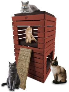 Zabawka dla kota dom kota wieża drapak legowisko 3 poziomy DOMKOT5 O OBICIE 4