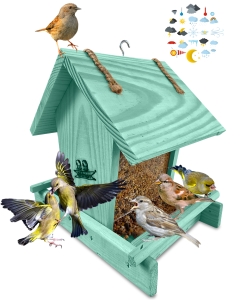 Karmnik z szybką dach otwierany dozownik na karmę dla ptaków K29 MRP