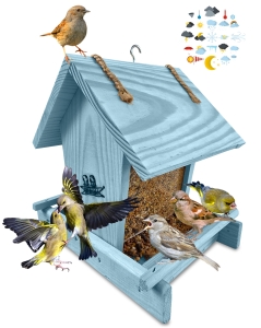 Karmnik na balkon dla dzikich ptaków dozownik na karmę otwierany dach K29 NBPP
