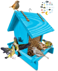 Prosty karmnik drewniany dla wróbli bogatki gile K29 NBP