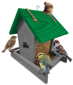 Karmnik drewniany z otwieranym dachym na karmę dla ptaków zimowych K29 SN K