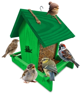 Karmnik z dozownikiem z szybką do ogrodu dla ptaków na zimę K29 ZZ K