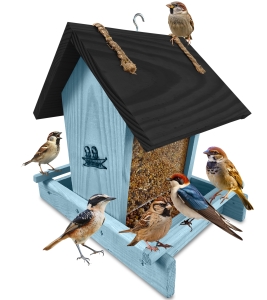 Karmnik sosnowy z otwieranym daszkiem dozownik na sypką karmę K29 NBPP CZ