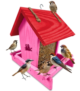 Karmnik sosnowy szklany dozownik na ziarno idealny do ogrodu na taras K29 RÓP CB