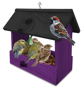 Prosty karmnik drewniany z haczykiem schronienie budka dla dzikich ptaków ozdoba na parapet K204 FN CZ