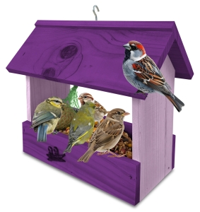 Karmnik drewniany dla ptaków na zimę na parapet na taras do ogrodu budka drewniana dekoracyjna K204a FNP FN