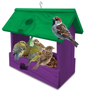 Prosty karmnik drewniany z haczykiem schronienie budka dla dzikich ptaków ozdoba na parapet K204 FN K