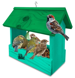 Karmik sosnowy dekoracja do ogrodu na taras domek schronienie dla ptaków na zimę impregnowany solidny K204 MR K